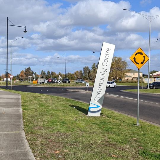 Roundabout on Westwood Drive and Fairweather Drive in Burnside, Melbourne