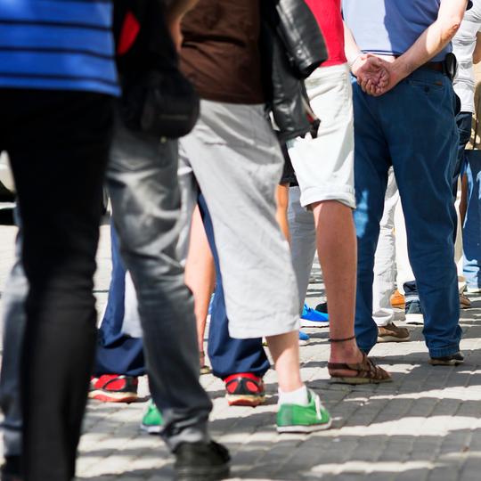 First time buyers queue for an inspection