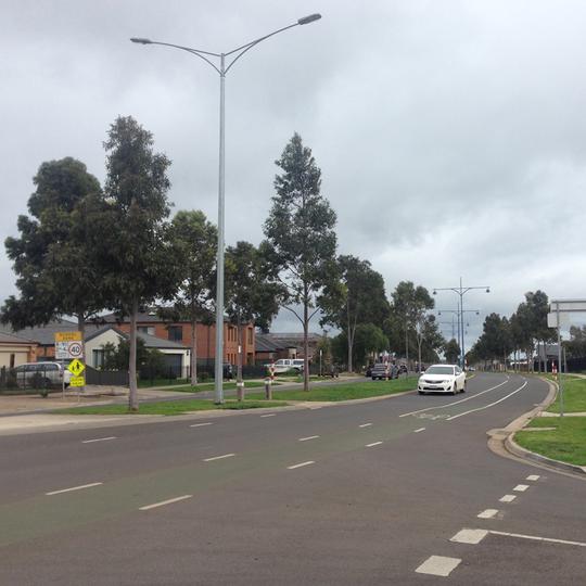 Manor Lakes Boulevard looking west, Manor Lakes