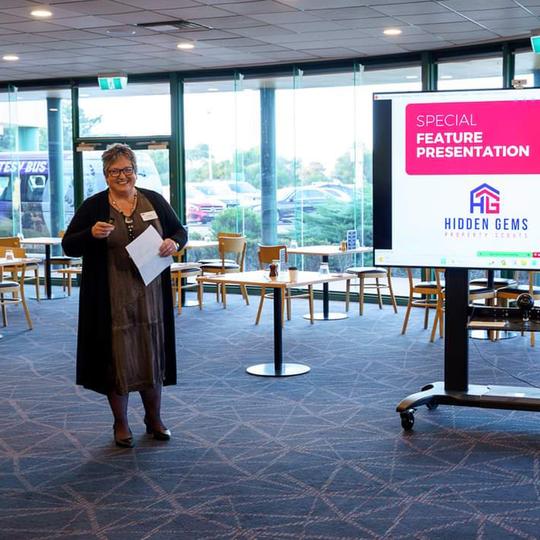 Trish Moore presenting
